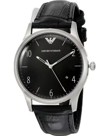 MONTRE EMPORIO ARMANI AR1865 BRACELET EN CUIR NOIR NEGRO