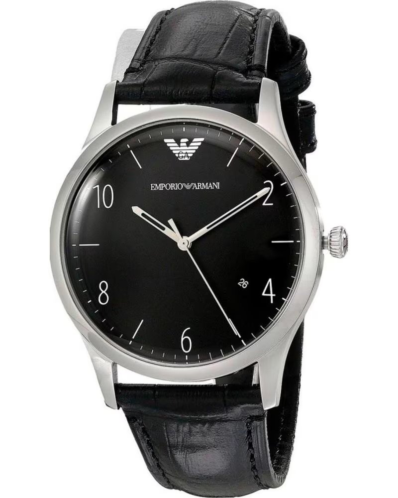 MONTRE EMPORIO ARMANI AR1865 BRACELET EN CUIR NOIR NEGRO