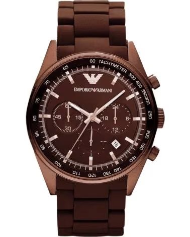 MONTRE EMPORIO ARMANI AR5982 CHRONOGRAPHE ACIER MARRON MARRON