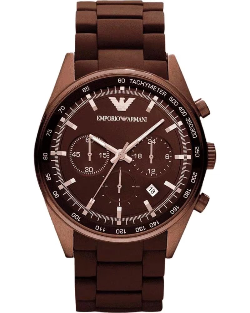 EMPORIO ARMANI AR5982 CHRONOGRAPH STAHL BRAUN UHR MARRON
