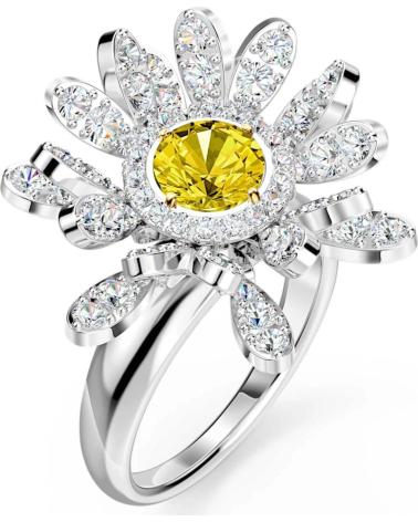 ANILLO SWAROVSKI FLOR MARGARITAS CON CRISTAL AMARILLO