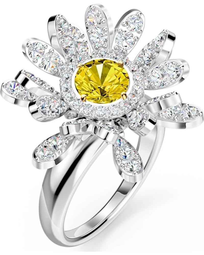 ANILLO SWAROVSKI FLOR MARGARITAS CON CRISTAL AMARILLO