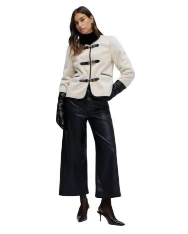 SALSA Chaqueta Jeans A07088S en beige para mujer BEIGE CON NEGROS EN CONTRASTE CIERRE