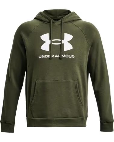 UNDER ARMOUR RIVAL FELPA CON CAPPUCCIO LOGO UOMO VERDE VERDE