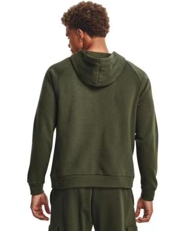 UNDER ARMOUR RIVAL FELPA CON CAPPUCCIO LOGO UOMO VERDE VERDE