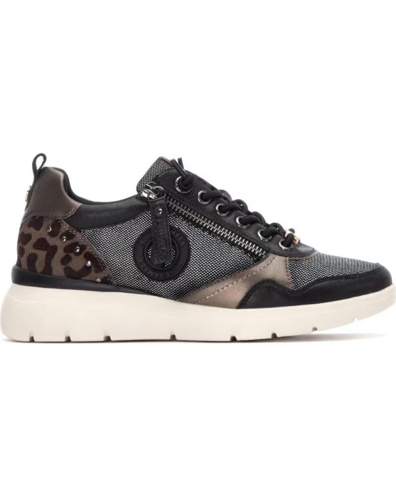 CARMELA 162513 SNEAKER MIT ANIMAL-PRINT-DETAIL NEGRO