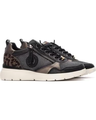 CARMELA 162513 SNEAKER MIT ANIMAL-PRINT-DETAIL NEGRO