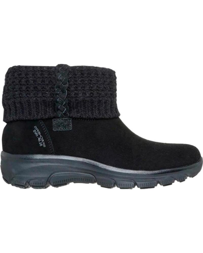 SKECHERS BOTINES PLANOS MUJER EASY GOING - COZY LOVIN - NEGRO