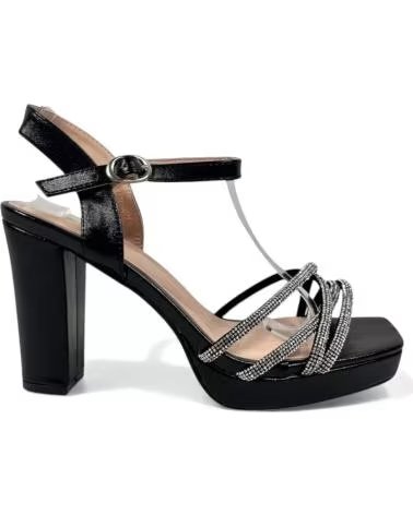 TIMBOS SANDALIA TACON PLATAFORMA FIESTA MUJER COLOR 132335 NEGRO