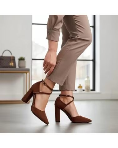 TIMBOS TACON VESTIR DE MUJER COLOR MARRON 132334 MARRóN