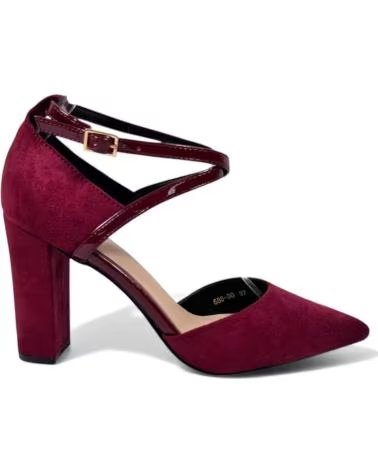 TIMBOS TACON VESTIR DE MUJER COLOR VINO 132332 ROJO
