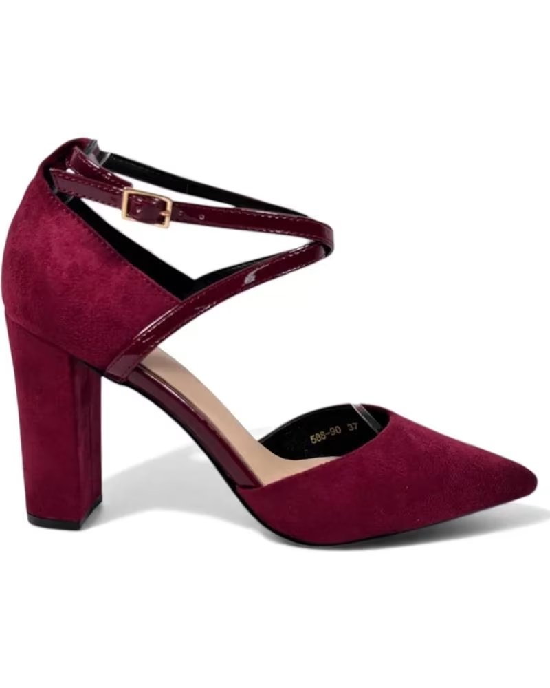 TIMBOS TACON VESTIR DE MUJER COLOR VINO 132332 ROJO
