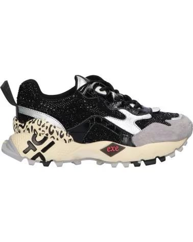 TÊNIS EXE 134-115 DE COURO EM CINZA E PRETO NEGRO