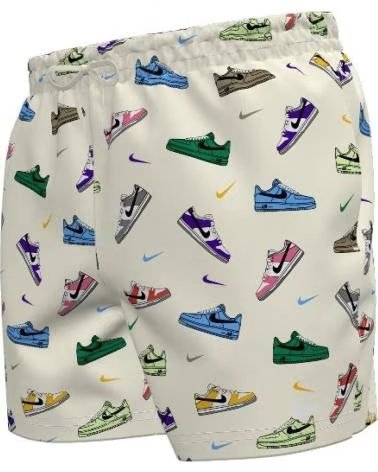 CALÇÃO DE BANHO VOLLEY SHORT ESTAMPADO NESSF553 BRANCO UNISSEX NIKE VERDE