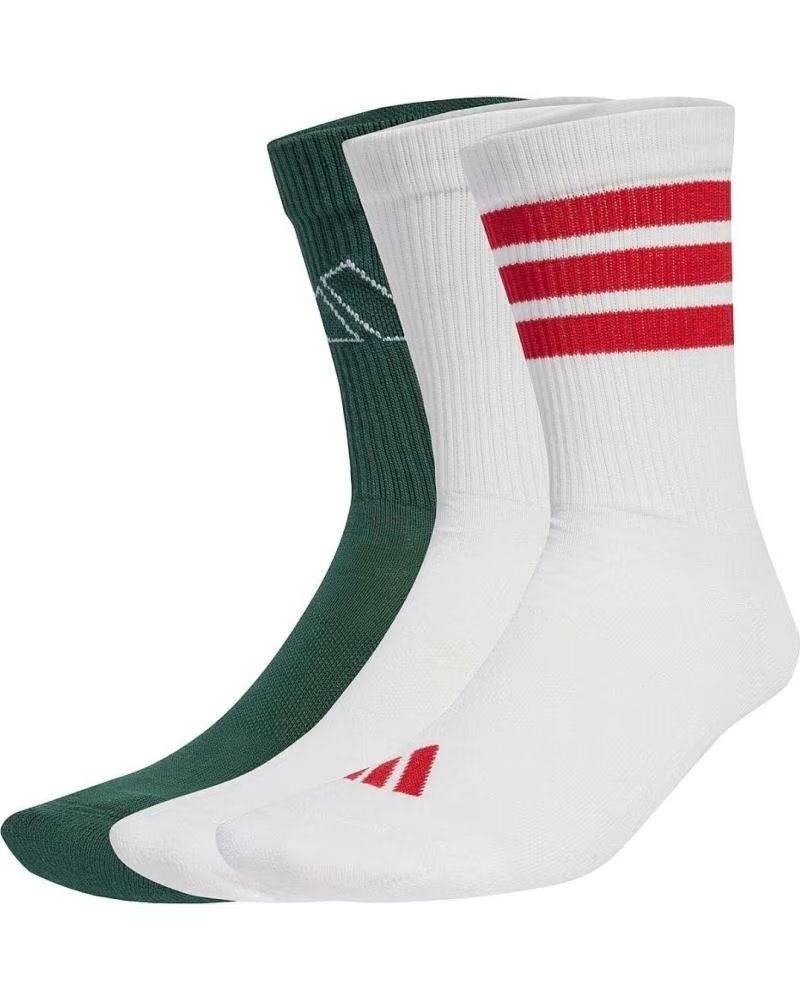 ADIDAS CALCETINES LOGO PACK 3 UNDS BLANCO BLANCO VERDE JW3643 SOCKS NAN