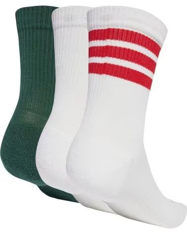 ADIDAS CALCETINES LOGO PACK 3 UNDS BLANCO BLANCO VERDE JW3643 SOCKS NAN