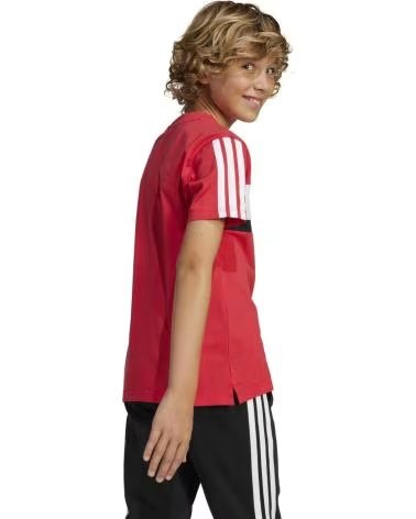 T-SHIRT DE MANGA CURTA ADIDAS ESSENTIALS TIBERIO 3 STRIPES ROJO