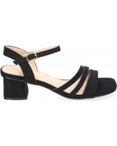 SANDALIAS DE TACÓN SPORT3PUNTO0 DB-2252-NEGRO CON TIRAS VARIOS COLORES