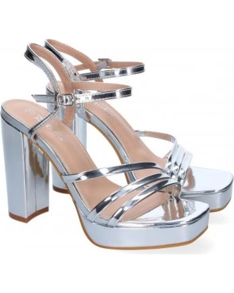 SANDALIAS DE VESTIR SPORT3PUNTO0 JL608 TACÓN PLATAFORMA PLATEADAS VARIOS COLORES