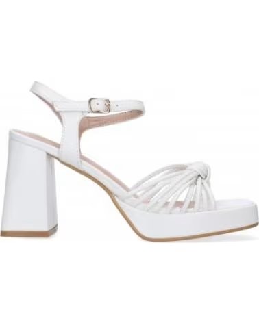 WOMEN'S DRESS SANDALS SPORT3PUNTO0 S-2400 HEEL FEATHER DETAIL WHITE VARIOS COLORES