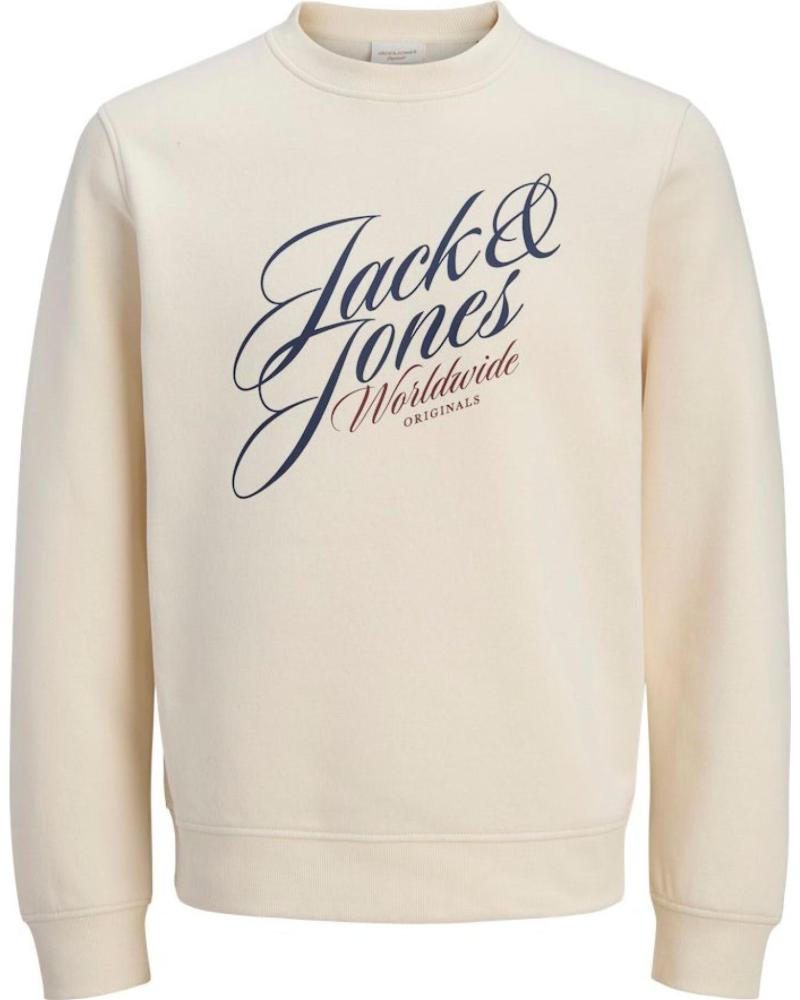 JACK AND JONES SUDADERA JACK JONES JORINWOOD SWEAT CREW NECK FST 12286583 B BEIGE