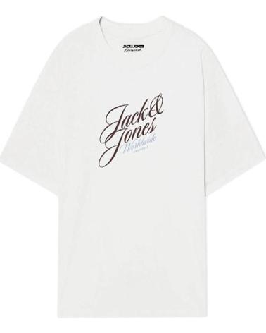 JACK AND JONES CAMISETA JACK JONES JORINWOOD TEE SS CREW NECK FST 12284732 BLANCO