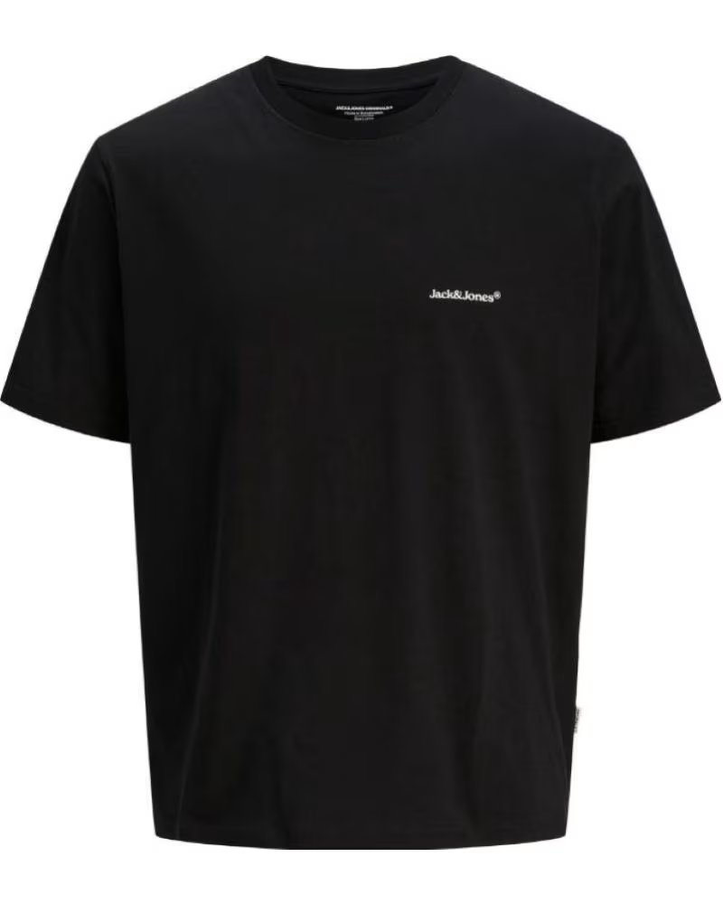 JACK AND JONES T-SHIRT JORSPLIT BACK TEE 12272996 CON STAMPA GRAFICA NEGRO
