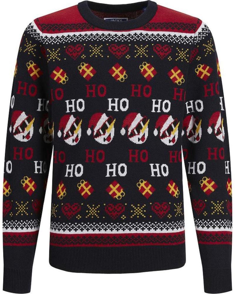 JERSEY JACK & JONES JORHOHO KNIT NAVIDEÑO AZUL MARINO NIÑO AZUL