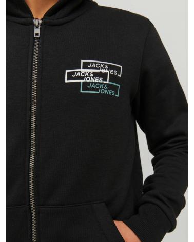 CHAQUETA CON CREMALLERA JACK & JONES JCOSPACE LOGO SWEAT NEGRO