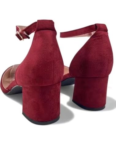 SAPATOS DE SALTO SOCIAL TIMBOS FEMININO 132327 VINHO COM TIRA NO TORNOZELO ROJO