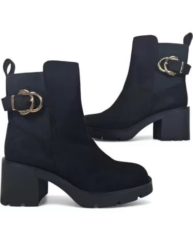 BOTÍN TACON PLATAFORMA TIMBOS MUJER 132316 NEGRO NEGRO