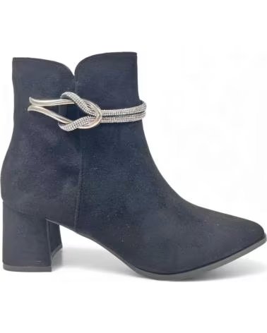 STIEFELETTE MIT ABSATZ TIMBOS 132313 DAMEN SCHWARZ MIT GLITZER-DETAIL NEGRO