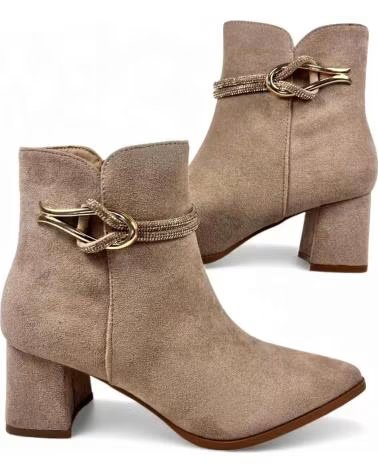 BOTINA DE SALTO FEMININO TIMBOS 132312 CÁQUI MARRóN