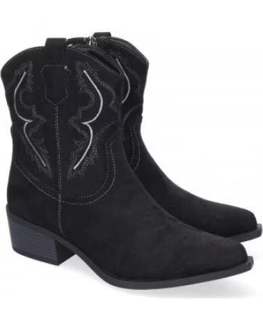 STIVALETTI COWBOY CORTI SPORT3PUNTO0 VRA-1160 NERI CON RICAMI VARIOS COLORES