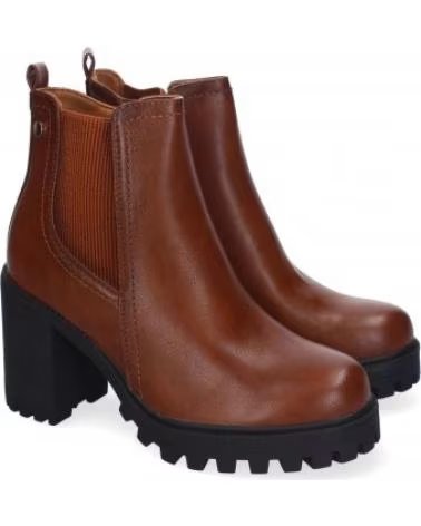 STIVALETTI CHELSEA SPORT3PUNTO0 IN PELLE MARRONE CON TACCO LARGO E SUOLA TRACK VARIOS COLORES