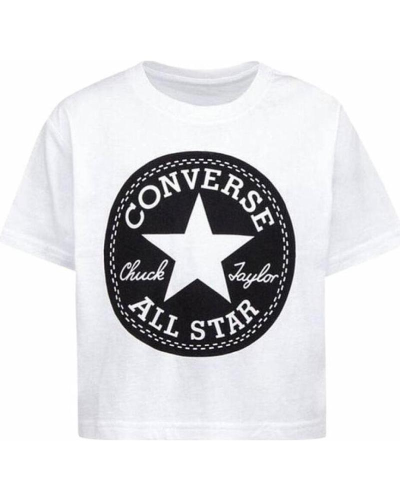 CAMISETA CONVERSE SIGNATURE CHUCK PATCH BOXY TEE NIÑA 469787 001 BLANCO BLANCO