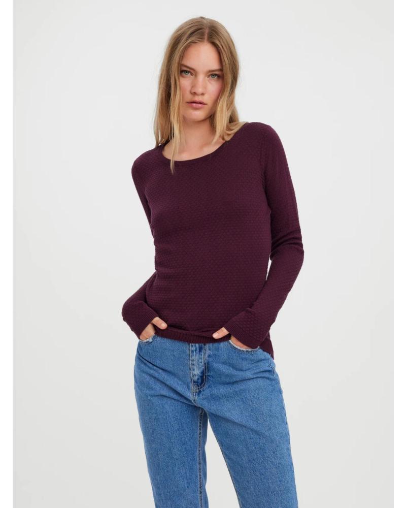 JERSEY DE PUNTO VERO MODA MUJER 10136644 BURDEOS BURDEOS