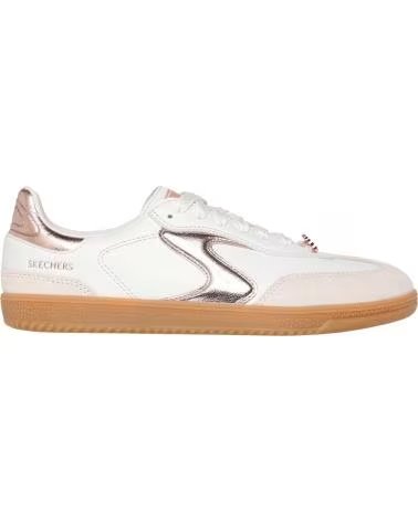 SKECHERS HOTSHOT COOL GLOW - WOMEN'S CASUAL SNEAKERS WHITE GOLD BLANCO ORO
