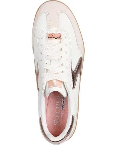 SKECHERS HOTSHOT COOL GLOW - WOMEN'S CASUAL SNEAKERS WHITE GOLD BLANCO ORO