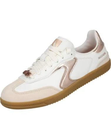 SKECHERS HOTSHOT COOL GLOW - WOMEN'S CASUAL SNEAKERS WHITE GOLD BLANCO ORO