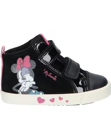 GEOX KILWI GIRL SNEAKER MIT KLETTVERSCHLUSS FÜR MÄDCHEN SCHWARZ-ROSA C9289 BLACK-OLD ROSE