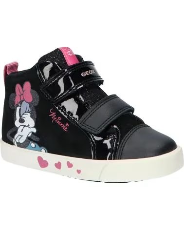 GEOX KILWI GIRL SNEAKER MIT KLETTVERSCHLUSS FÜR MÄDCHEN SCHWARZ-ROSA C9289 BLACK-OLD ROSE