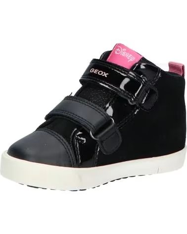 GEOX KILWI GIRL SNEAKER MIT KLETTVERSCHLUSS FÜR MÄDCHEN SCHWARZ-ROSA C9289 BLACK-OLD ROSE