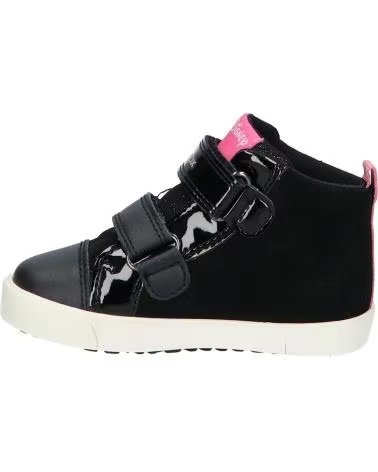 GEOX KILWI GIRL SNEAKER MIT KLETTVERSCHLUSS FÜR MÄDCHEN SCHWARZ-ROSA C9289 BLACK-OLD ROSE