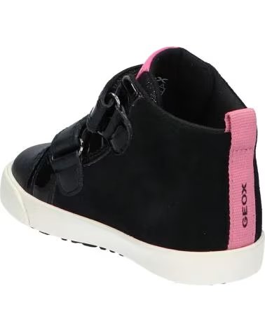 GEOX KILWI GIRL SNEAKER MIT KLETTVERSCHLUSS FÜR MÄDCHEN SCHWARZ-ROSA C9289 BLACK-OLD ROSE