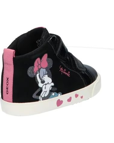 GEOX KILWI GIRL SNEAKER MIT KLETTVERSCHLUSS FÜR MÄDCHEN SCHWARZ-ROSA C9289 BLACK-OLD ROSE