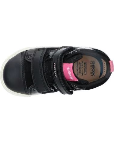 GEOX KILWI GIRL SNEAKER MIT KLETTVERSCHLUSS FÜR MÄDCHEN SCHWARZ-ROSA C9289 BLACK-OLD ROSE