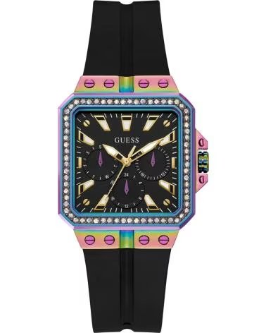 Início-GUESS-RELÓGIO GUESS GW0618L3 CRONÓGRAFO MOLDURA MULTICOLORIDA PRETA-NEGRO