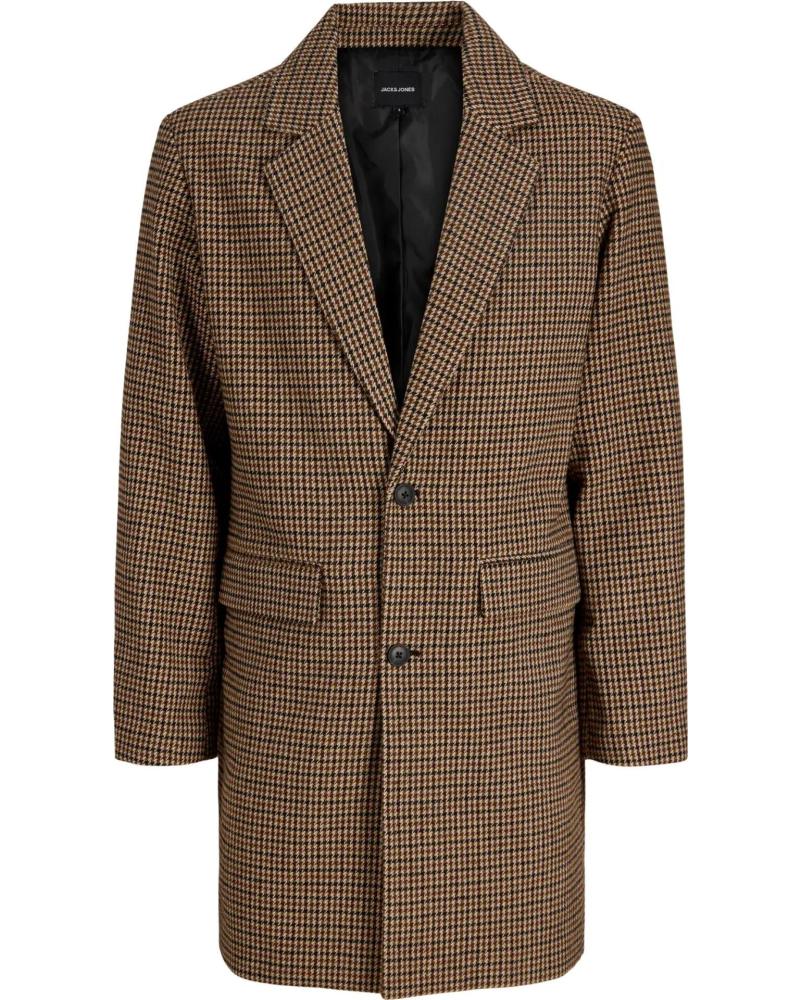 ABRIGO DE HOMBRE JACK AND JONES 12288145 A CUADROS MARRÓN A CUADROS