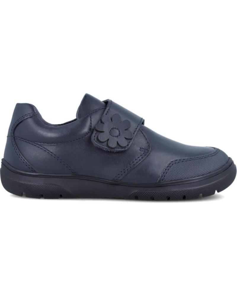 GARVALIN ZAPATO COLEGIAL CON VELCRO Y DETALLE FLOR PARA NINA 51706-B0 AZUL MARINO